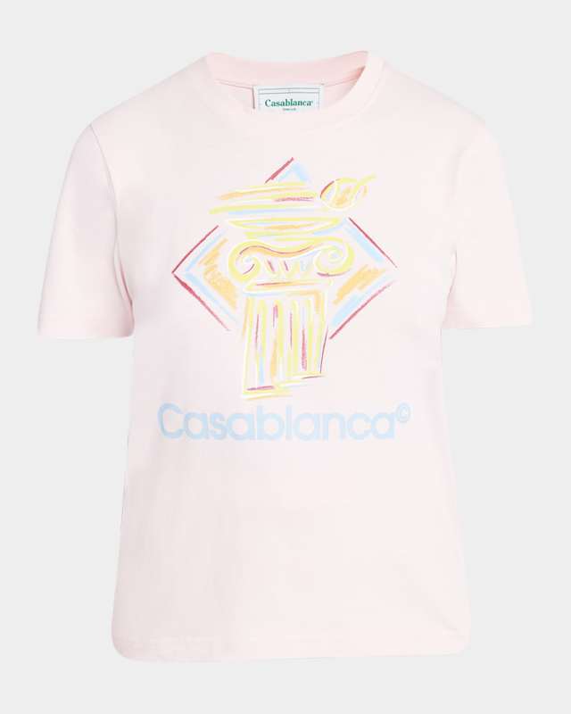 Diamond Column Logo Print Fitted T-Shirt